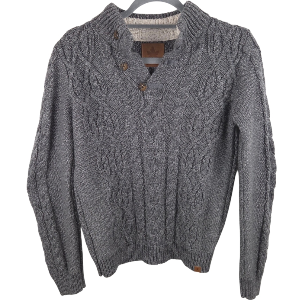 Canadiana Charcoal Cable Knit Sweater